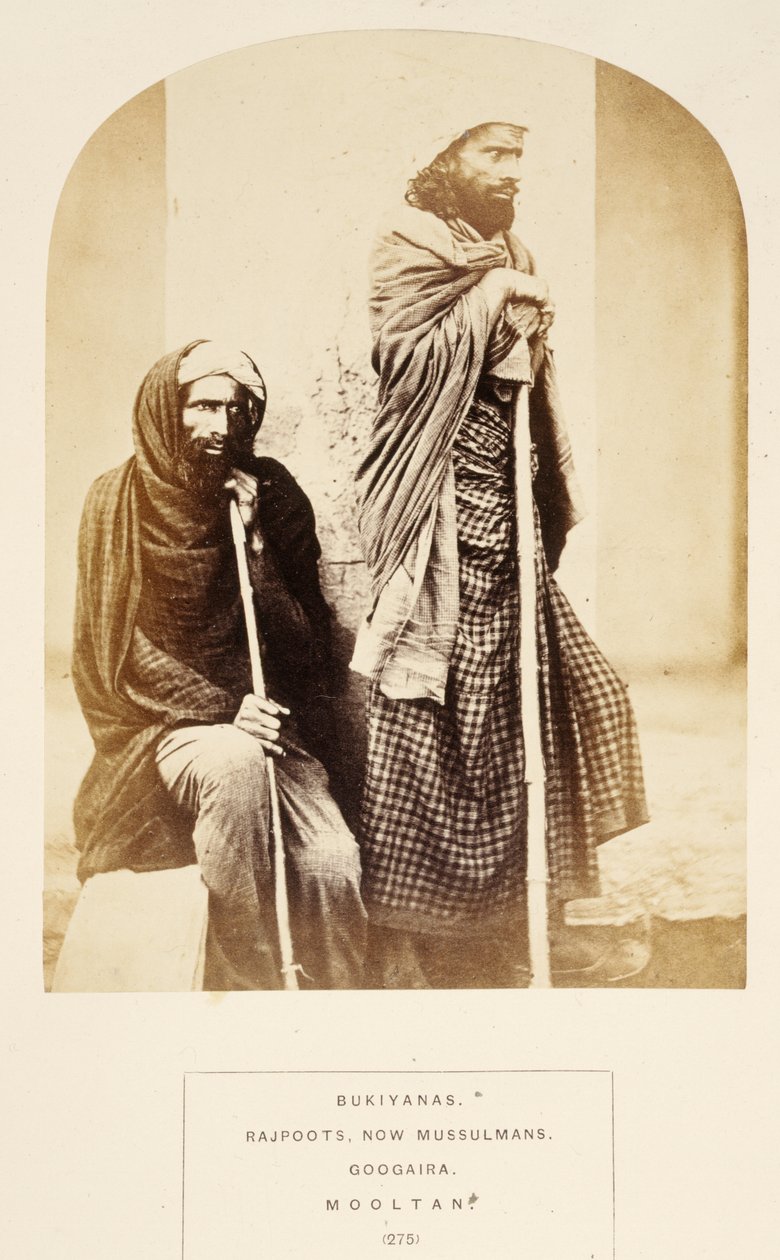 Bukiyanas, Rajpoots, nå Mussulmans, Googaira, Mooltan, fra The People of India, av J. Forbes Watson, utgitt 1868 (albumtrykk) av English Photographer