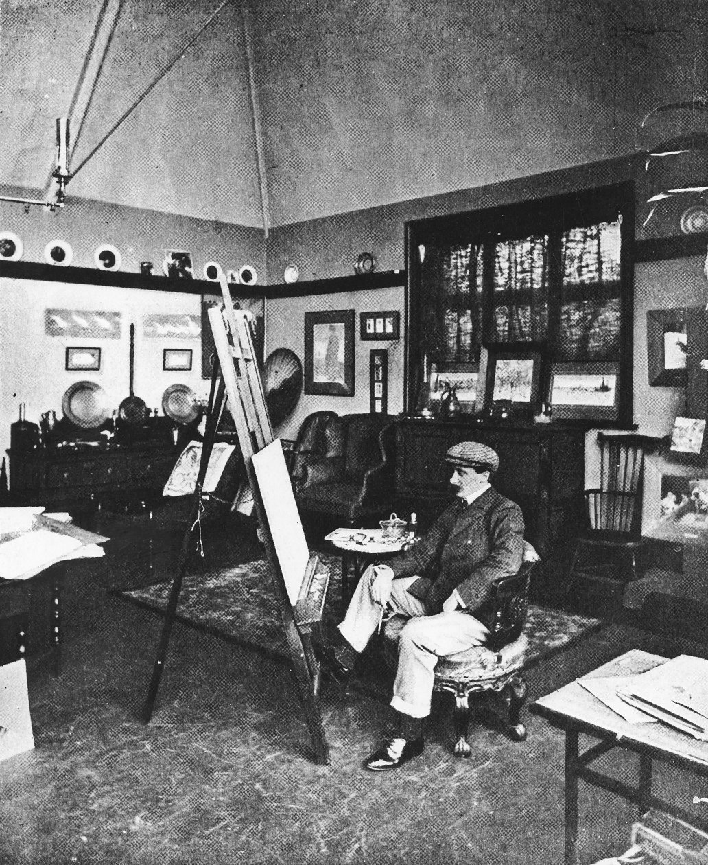 Cecil Aldin i studioet sitt av English Photographer