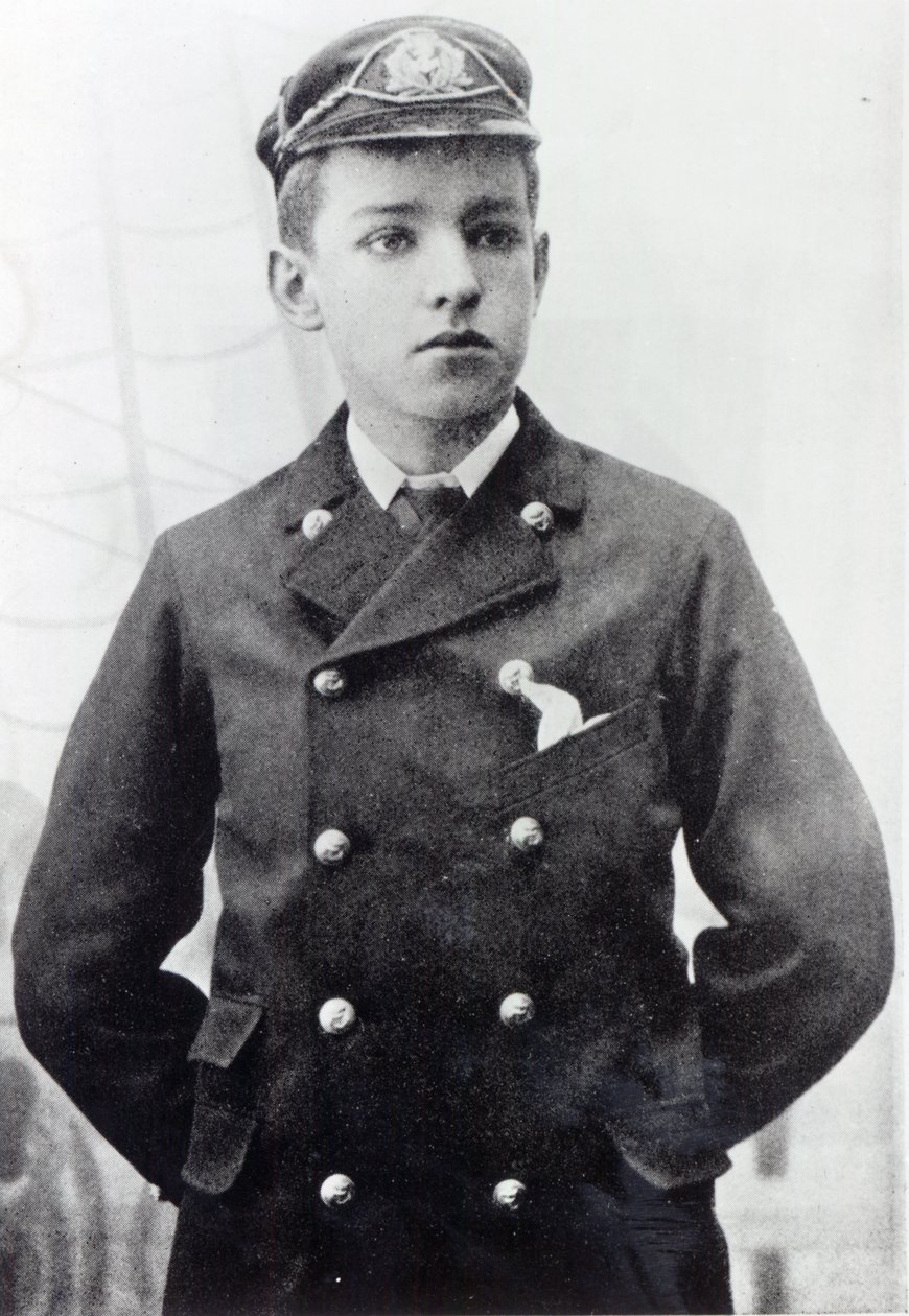 Ernest Shackleton, 16 år gammel, iført sin White Star Line-uniform, 1890 av English Photographer