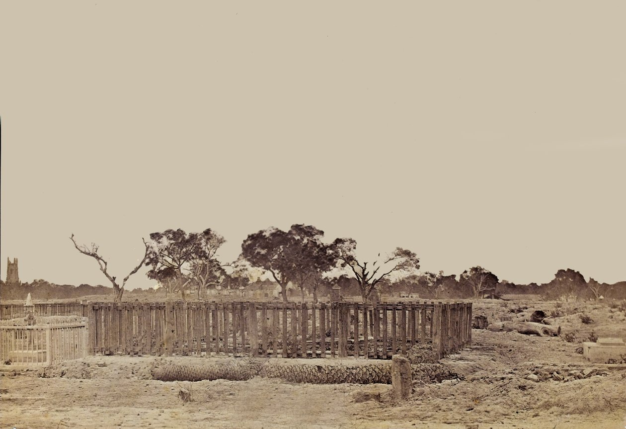 Indisk landskap, ca. 1858 (sepia-bilde) av English Photographer