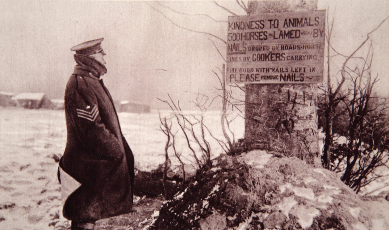 Kindness to Animals, illustrasjon fra The Illustrated War News, 7. februar 1917 (sepia-bilde) av English Photographer