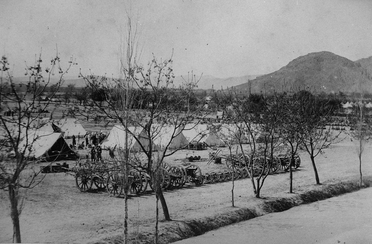 Militær leir under den andre anglo-afghanske krigen, 1878-80 av English Photographer