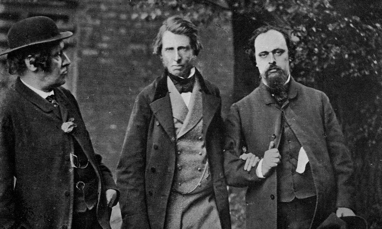 Portrett av William Bell Scott, John Ruskin og Dante Gabriel Rossetti, 1864 av English Photographer