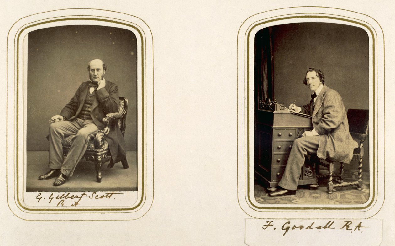Portretter av George Gilbert Scott og Frederick Goodall (sepia-bilde) av English Photographer