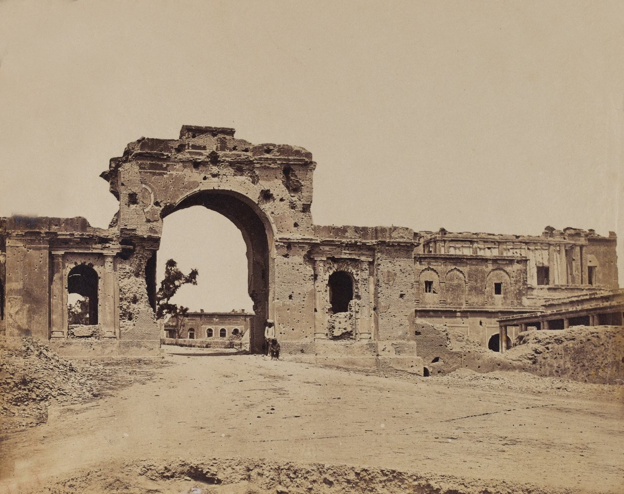 Ødelagt gateway, ca. 1858 (sepia-bilde) av English Photographer