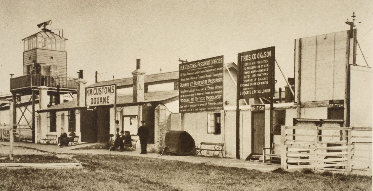 Tollkontoret på London Airport i 1925 (sepia-bilde) av English Photographer