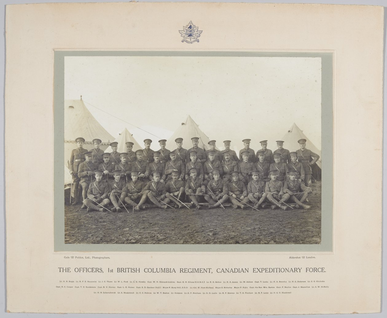 Offiserene, 1st British Columbia Regiment, Canadian Expeditionary Force, 1918 av English Photographer