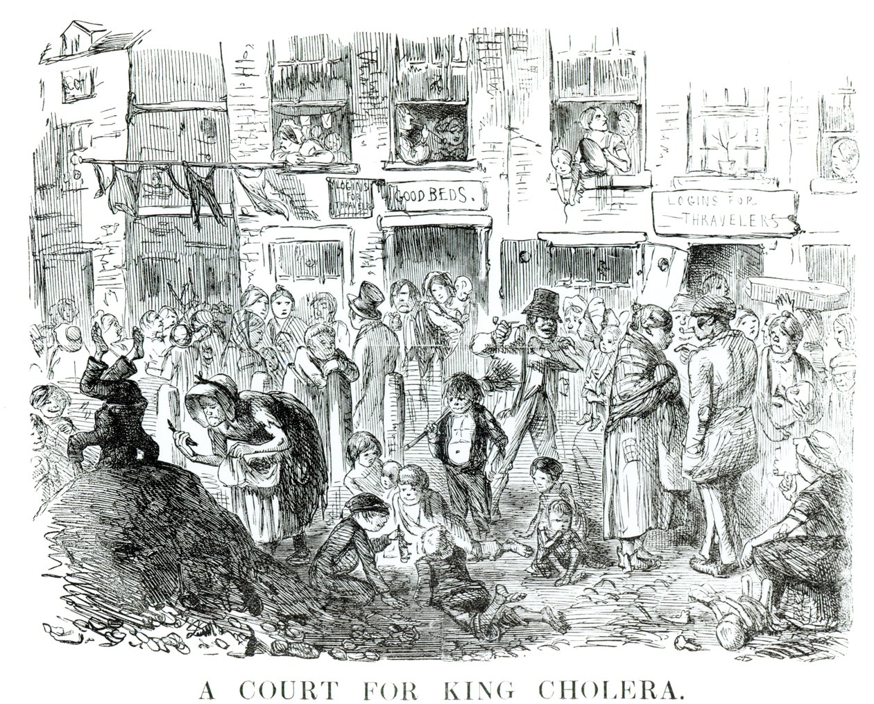 En domstol for kong kolera, 1852 av English School