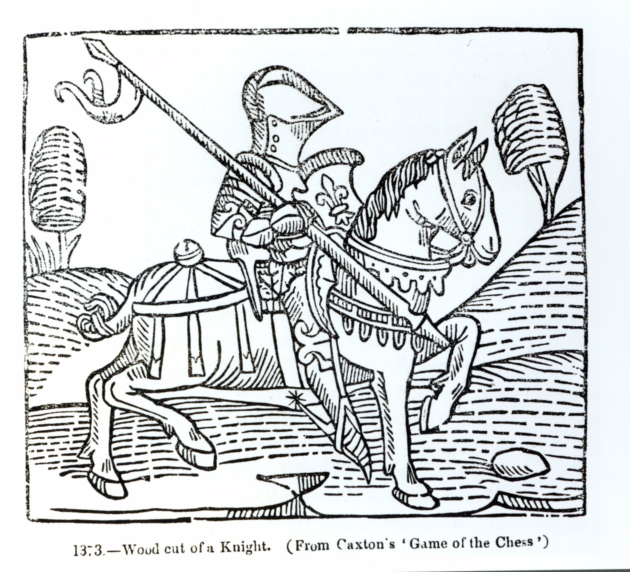 A Knight, fra Caxtons "Game of the Chess" av English School