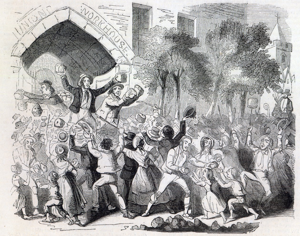Angrep på Workhouse i Stockport i 1842 av English School