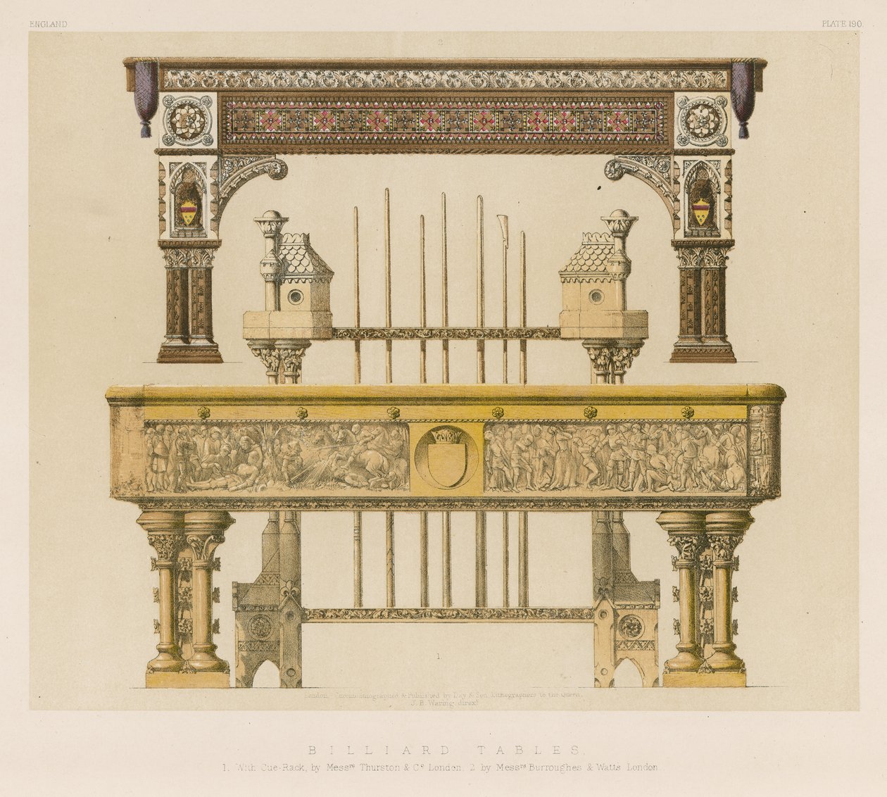 Biljardbord (chromolitho) av English School