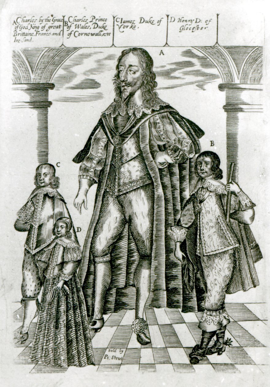 Charles I med sine barn av English School
