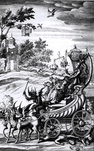 Cromwells Chariot, frontispice til et verk om borgerkrigen av English School