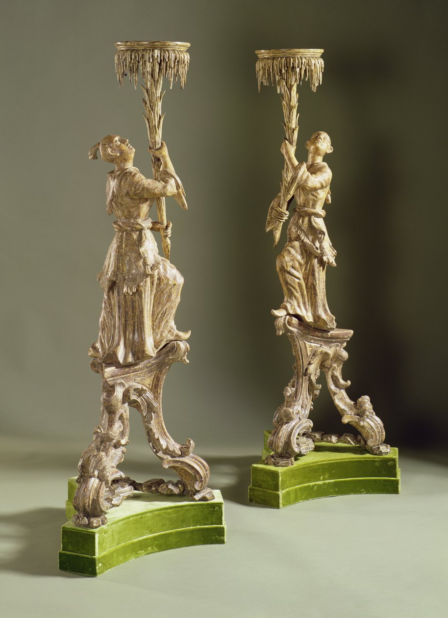 George II chinoiserie fakler, ca. 1750 (forgylt tre) av English School
