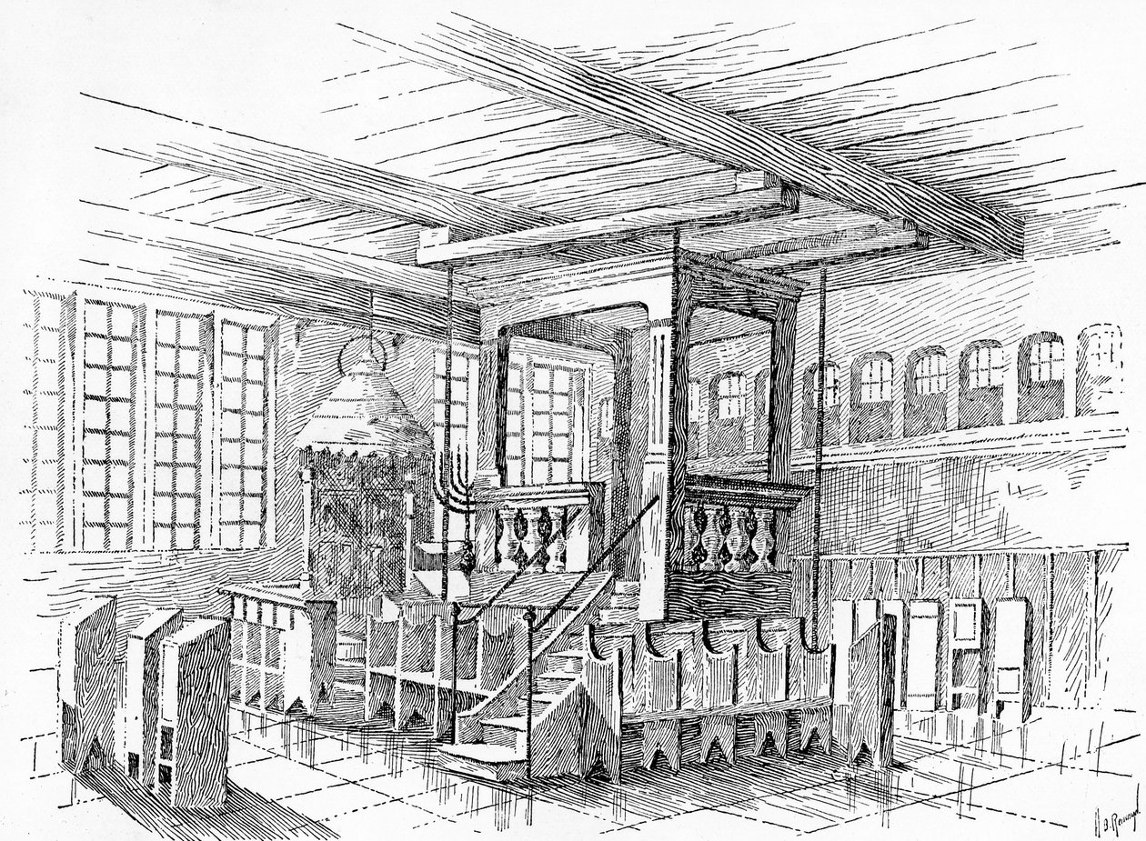 Interiør i en gammel synagoge i Metz, Tyskland av English School
