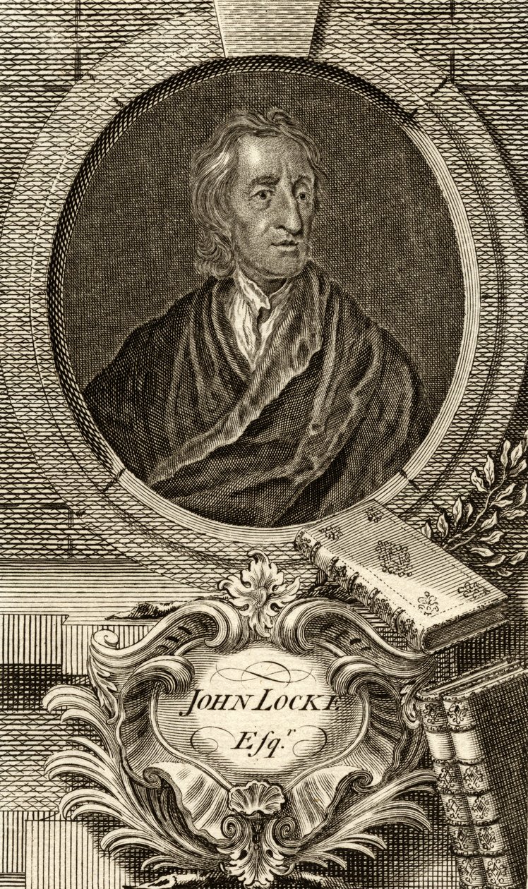 John Locke (1632-1704) fra 'The Gallery of Portraits', utgitt 1833 av English School