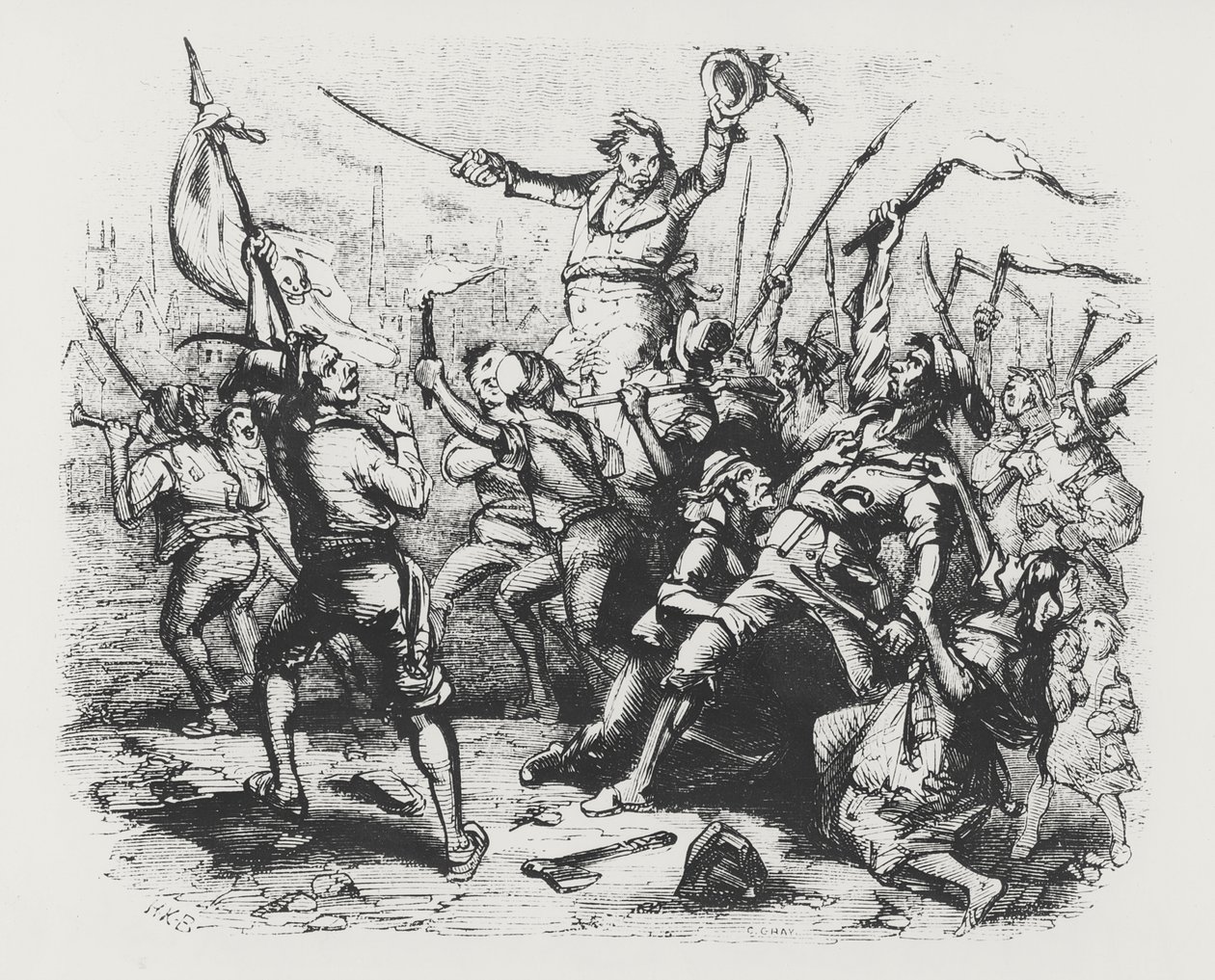 Luddite Rioters av English School