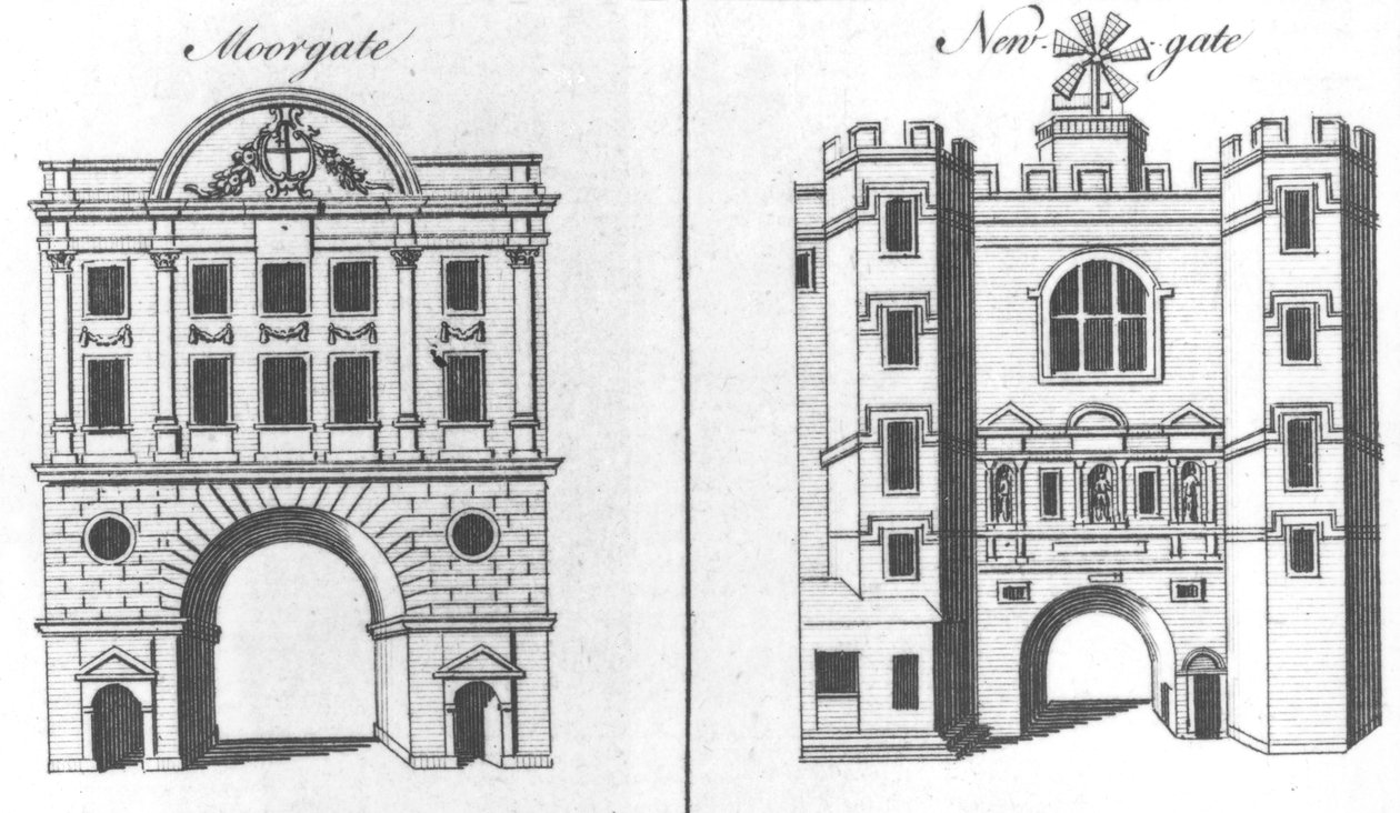 Moorgate og Newgate av English School
