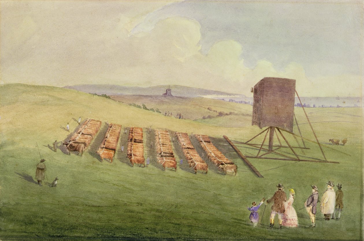 Moving the Windmill, 1797 (wc på papir) av English School