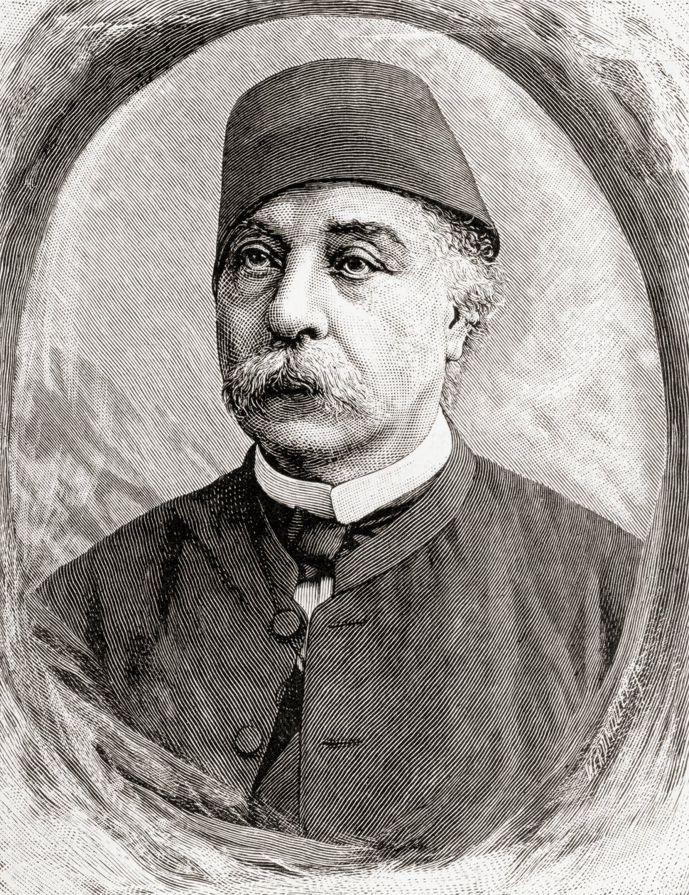Nubar Pasha, 1890 (tregravering) av English School