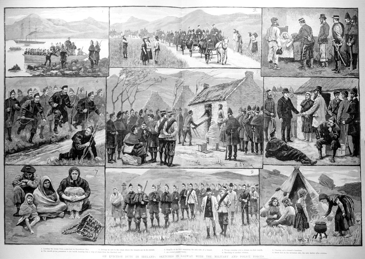 On Eviction Duty in Ireland: Sketches in Galway with the Military and Police Forces, fra 