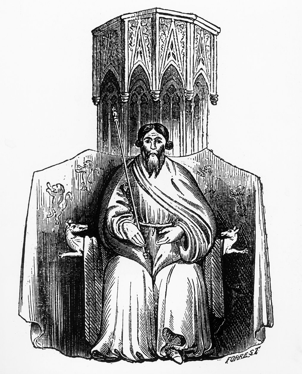 Owen Glendower (1359-1416) fra seglet hans, gravert i 