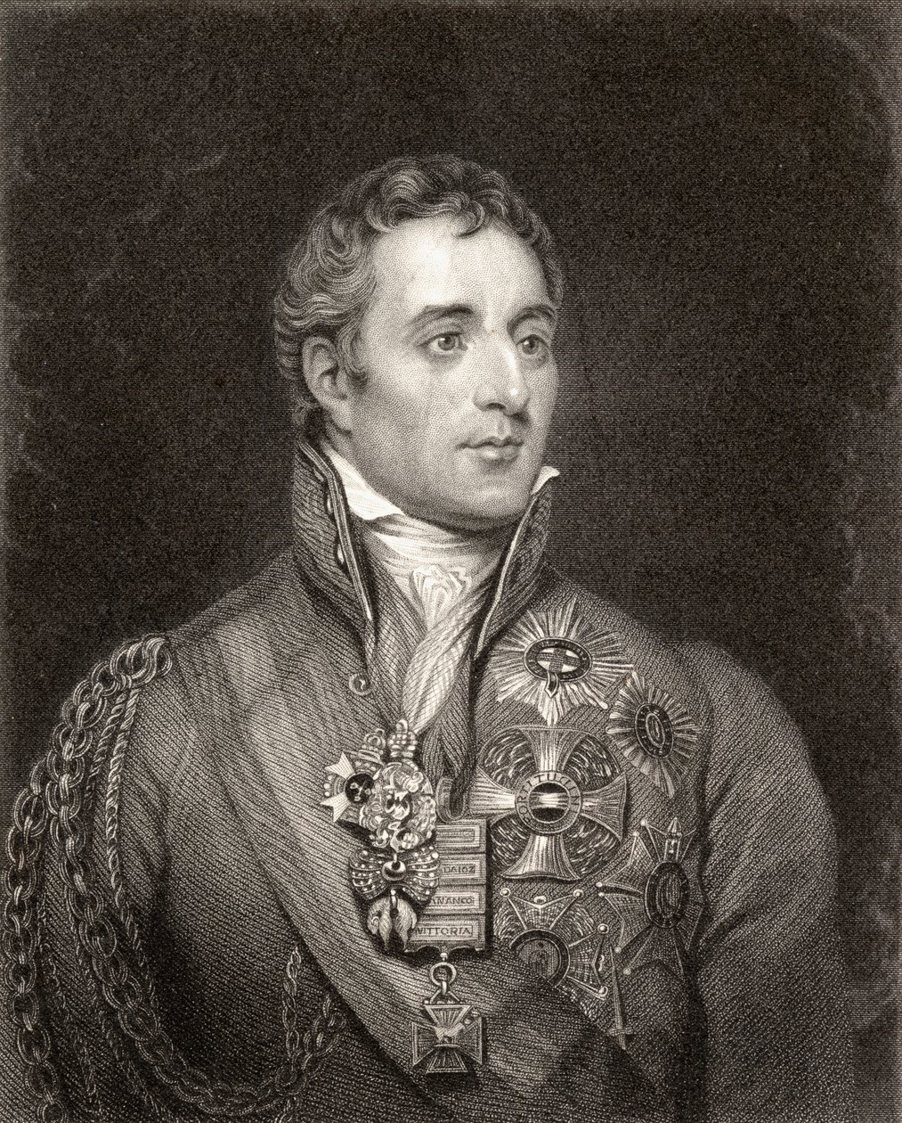 Portrett av Arthur Wellesley, 1. hertug av Wellington (1769-1852) av English School