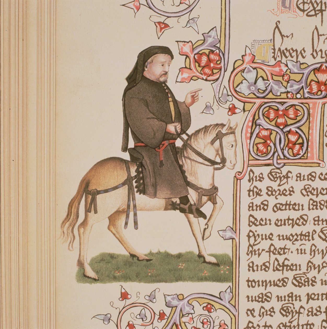 Portrait of Chaucer, fra The Canterbury Tales av Geoffrey Chaucer (ca. 1342-1400) Ellesmere Manuscript, faksimileutgave, 1911 av English School