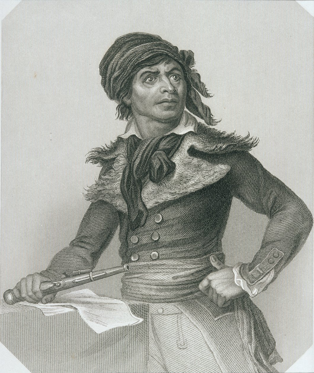 Portrett av Jean-Paul Marat (1743-93) av English School