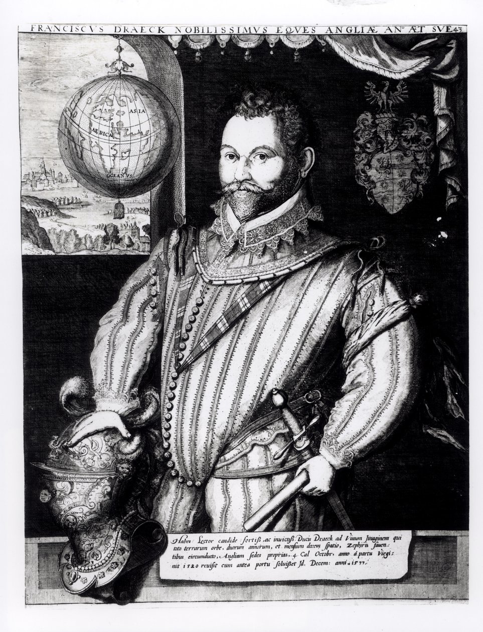 Portrett av Sir Francis Drake (ca. 1540-96) av English School
