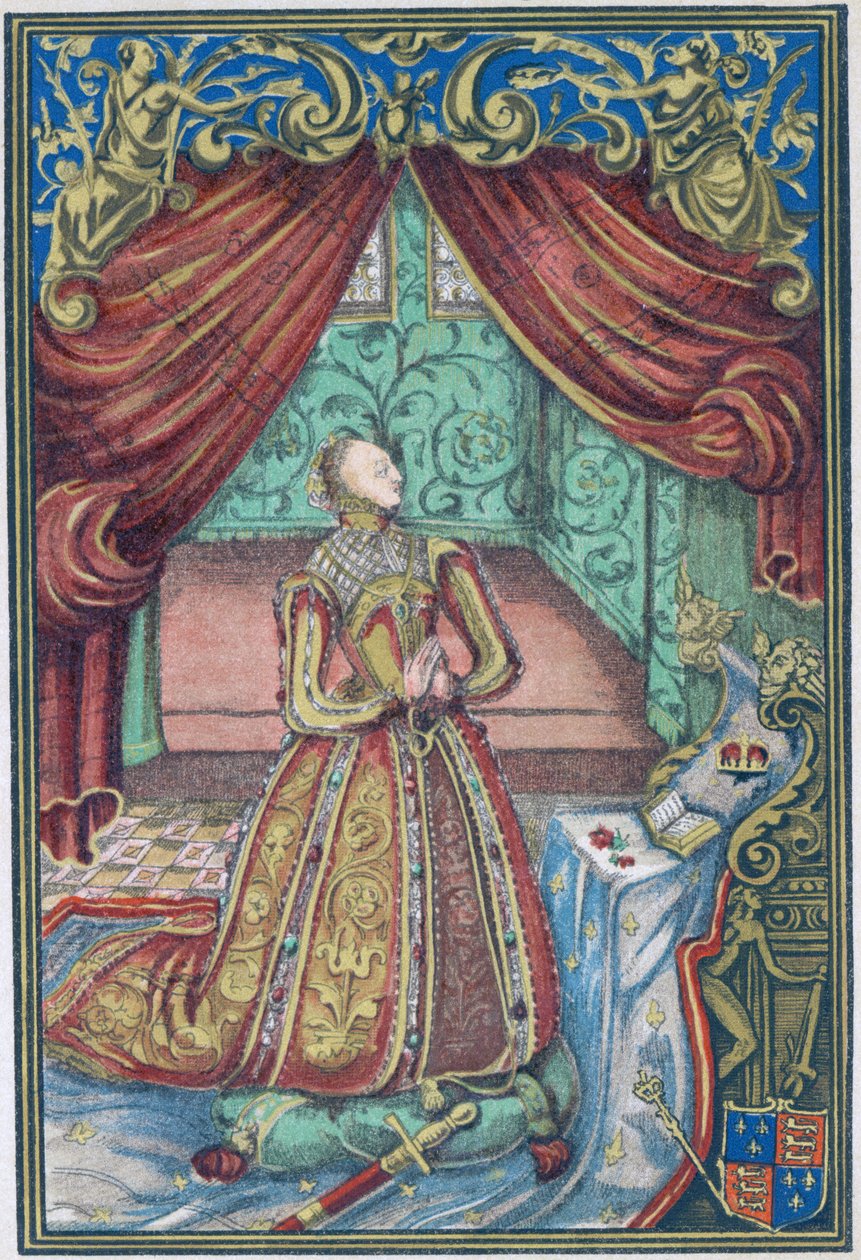 Dronning Elizabeth I ved bønn, frontispice til 