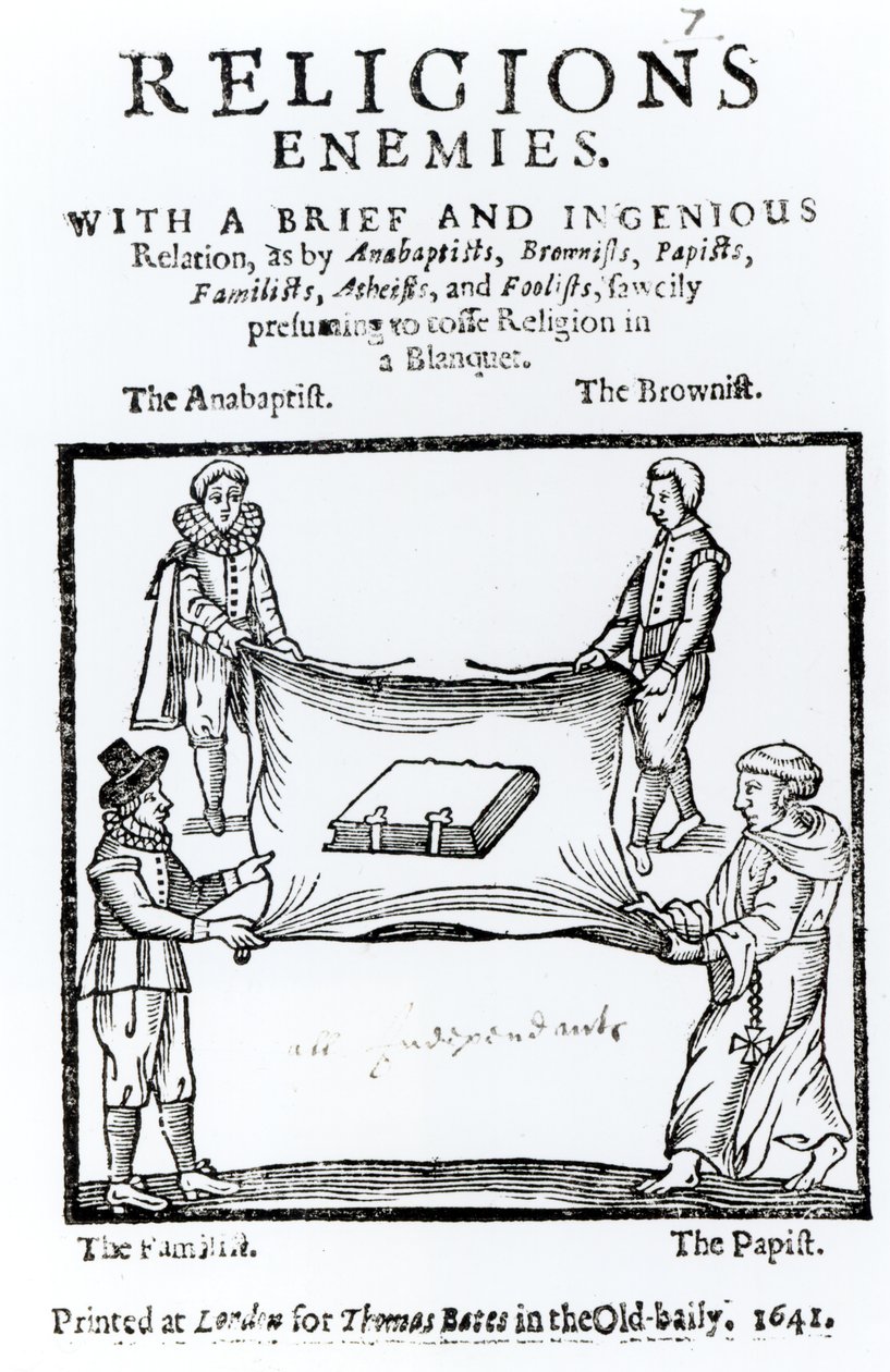 Religionsfiender, 1641 av English School