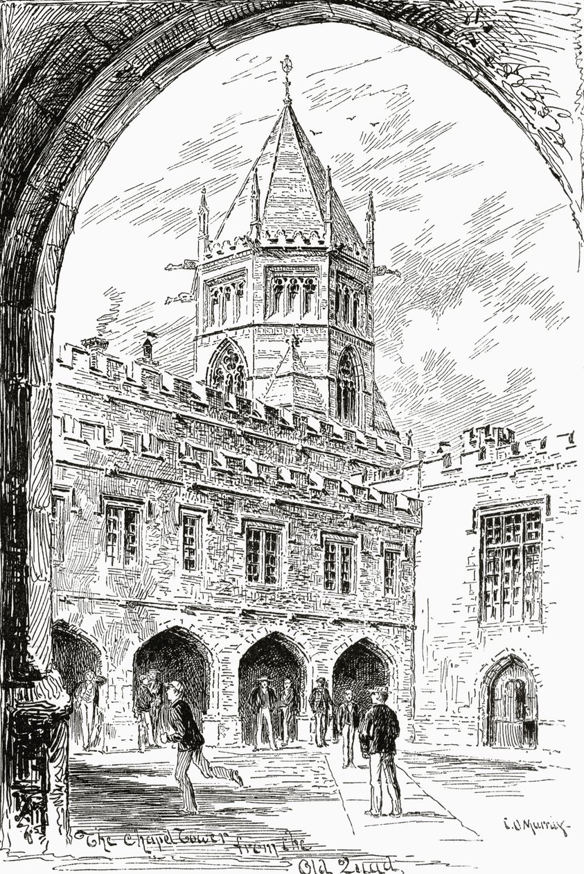 Rugby School, Chapel Tower fra Old Quad, fra 