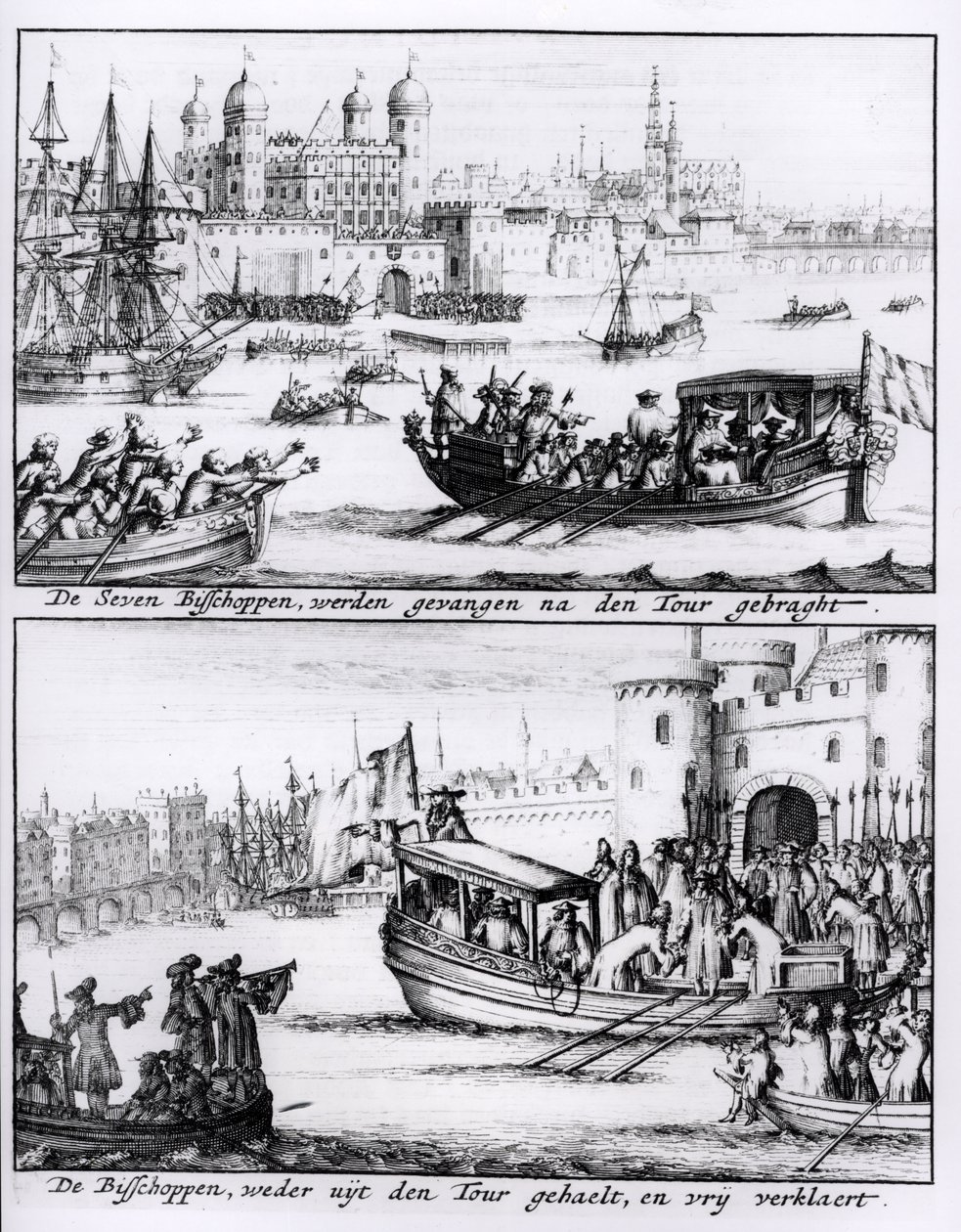 Syv biskoper går til tårnet, 1688 av English School