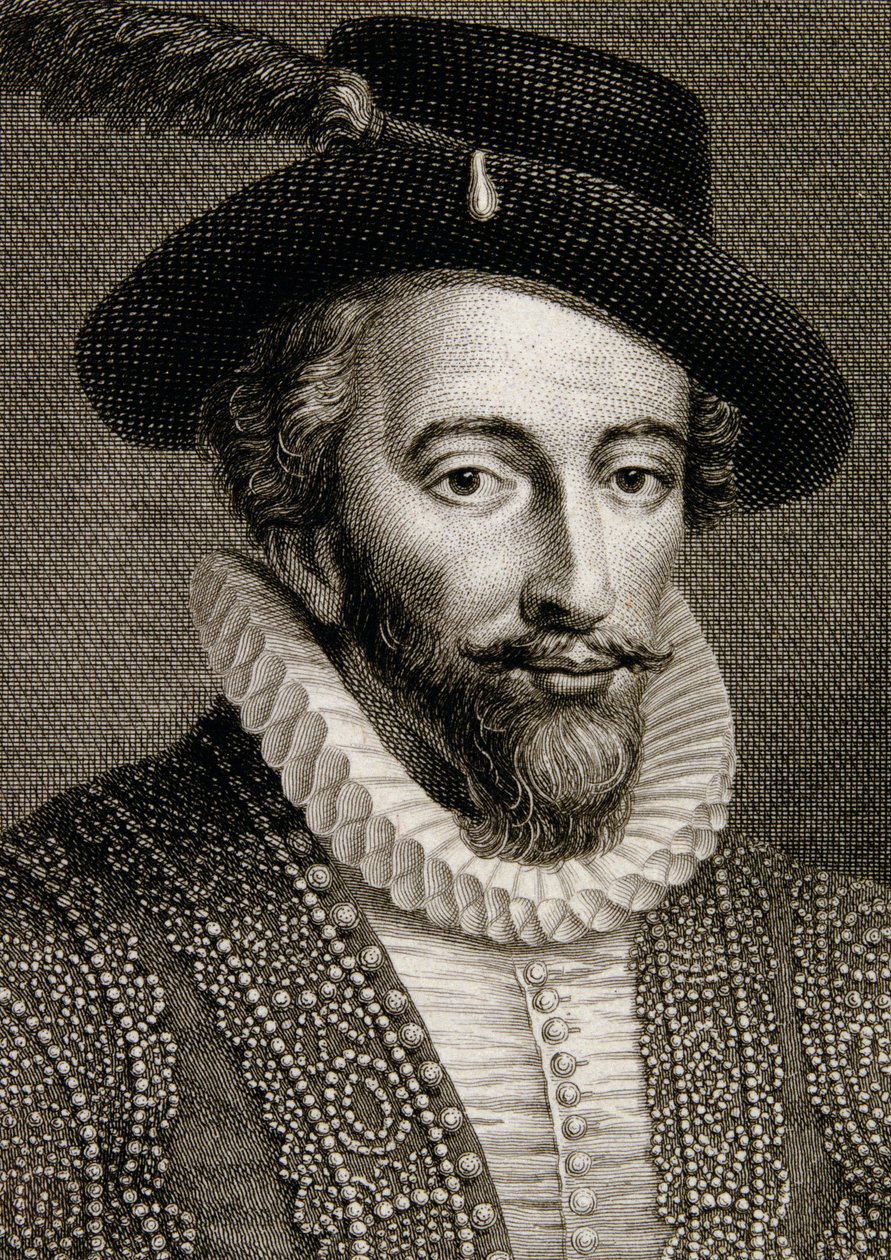 Sir Walter Raleigh (1554-1618) av English School