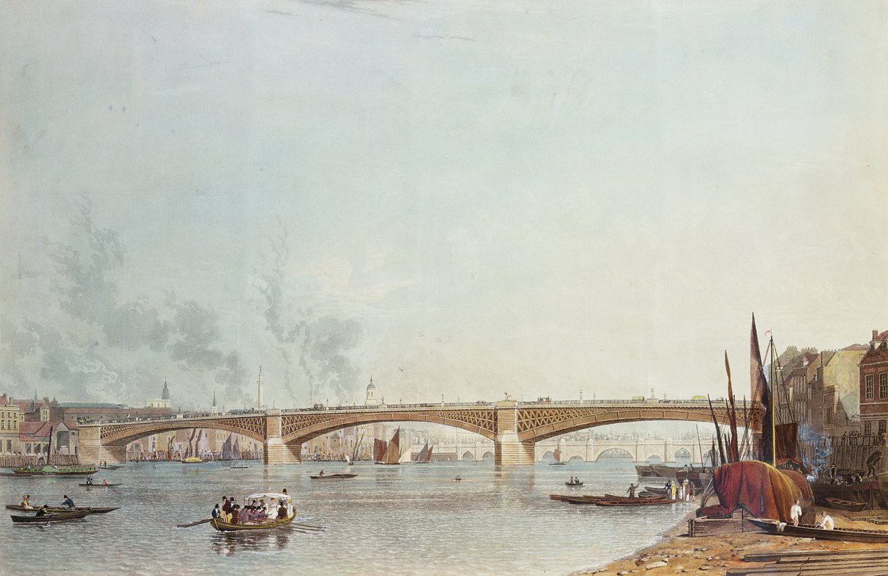 Southwark Bridge, West Front, fra Bankside, ser mot London Bridge av English School