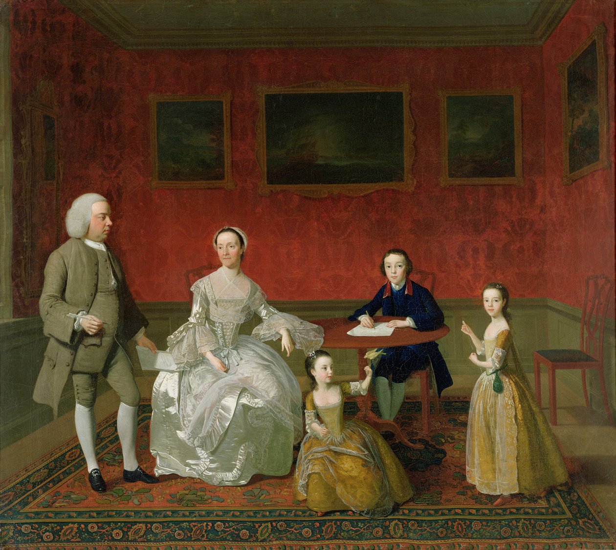 The Buckley-Boar Family, ca. 1758-60 (tidligere attr. til Arthur Devis) av English School