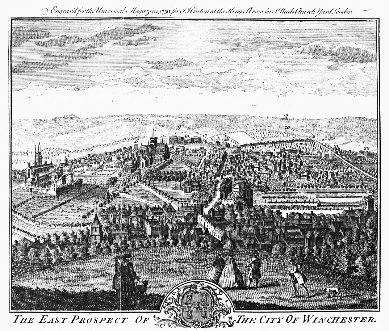 The East Prospect of the City of Winchester, fra 