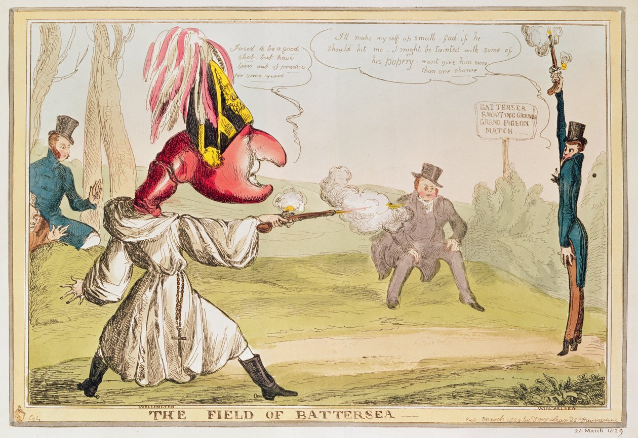 The Field of Battersea, 1829 (fargetsing) av English School