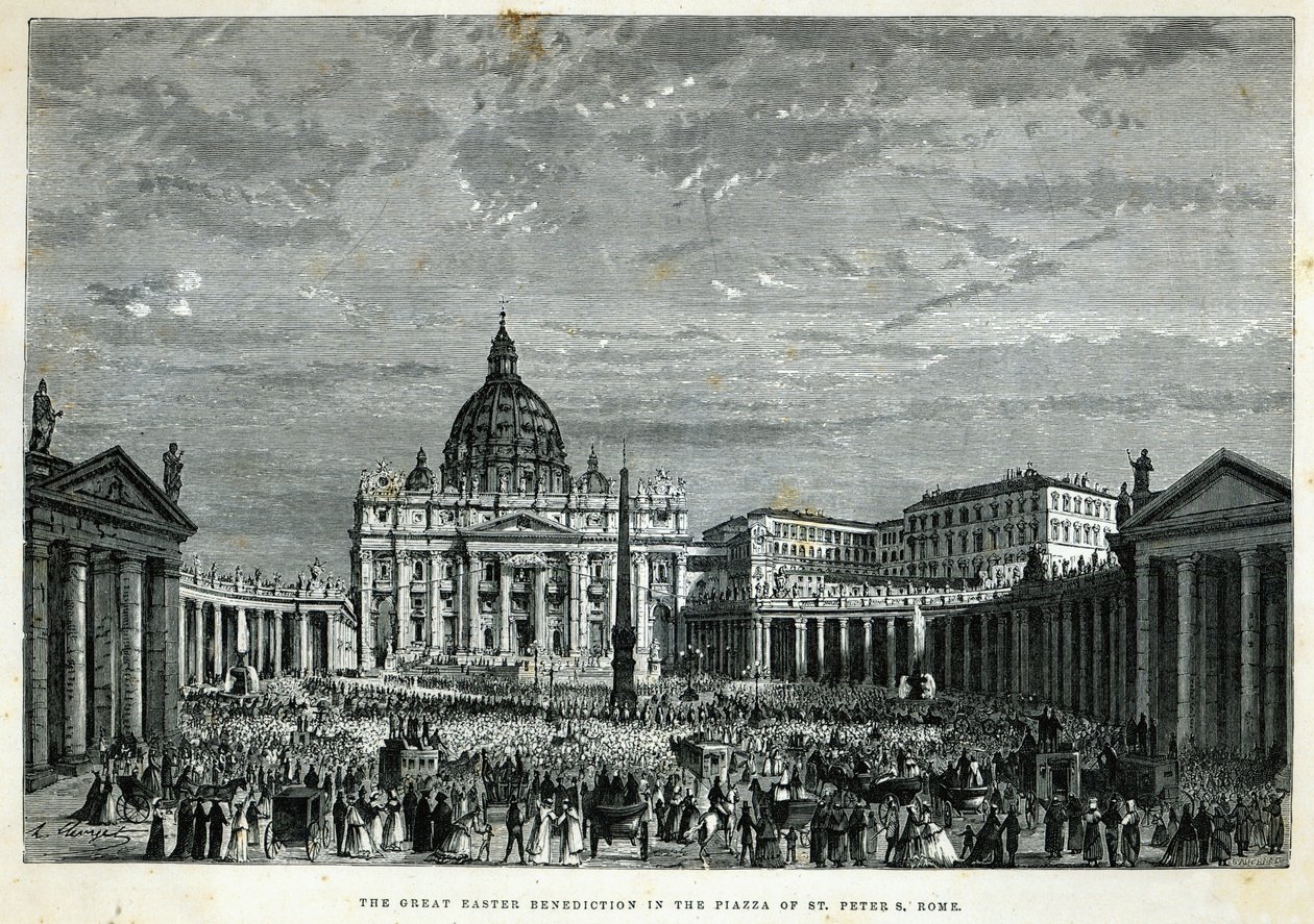 Den store påskevelsignelsen på Piazza of St. Peter