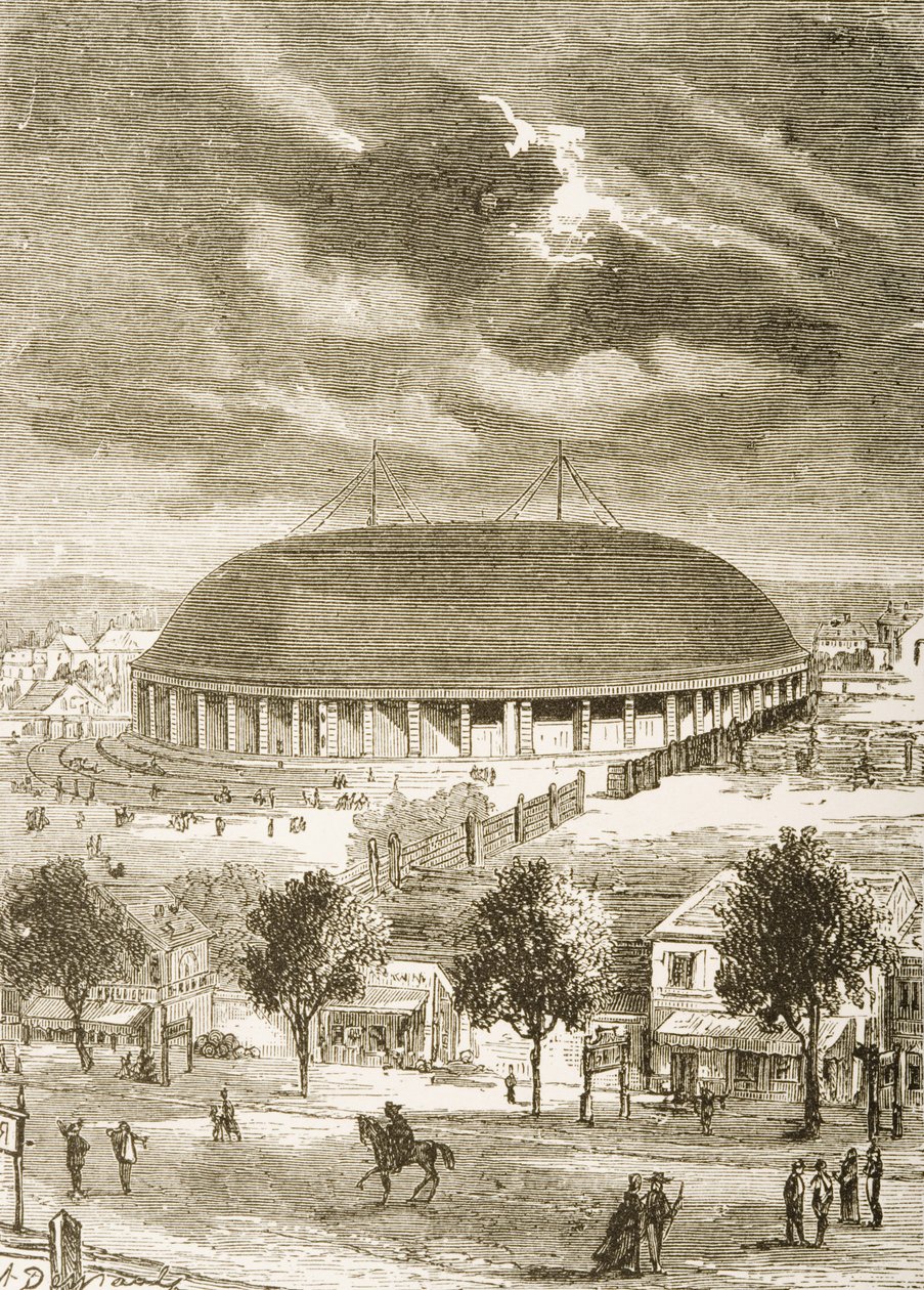 The Mormon Tabernacle, ca. 1870, fra 'American Pictures', utgitt av The Religious Tract Society, 1876 av English School