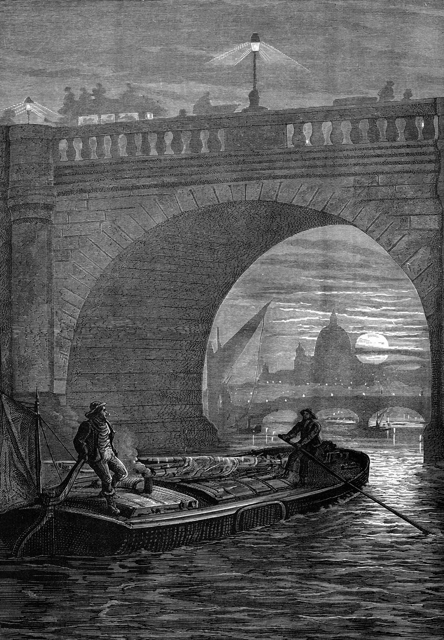 Waterloo Bridge om natten av English School