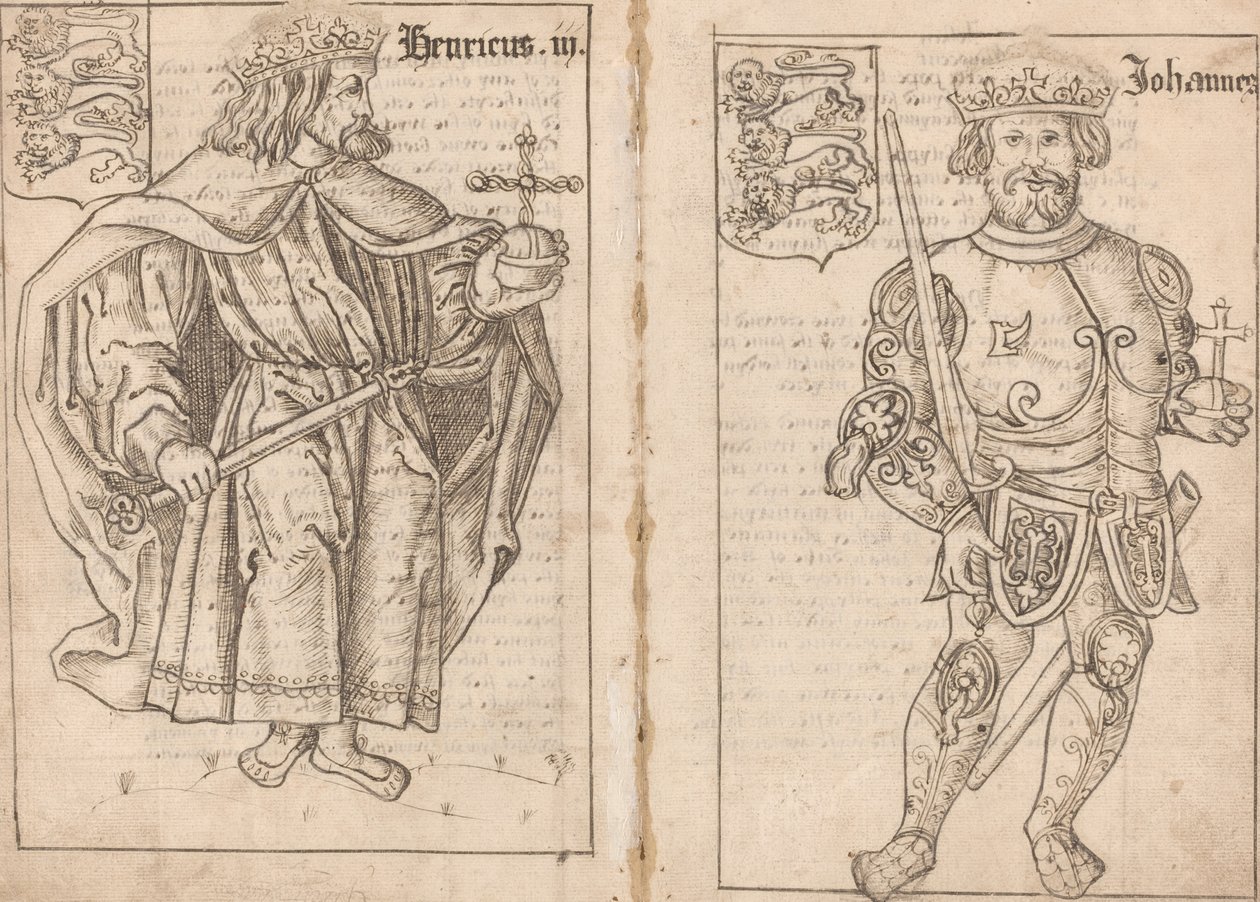 Kong John [høyre side] av English 16th Century