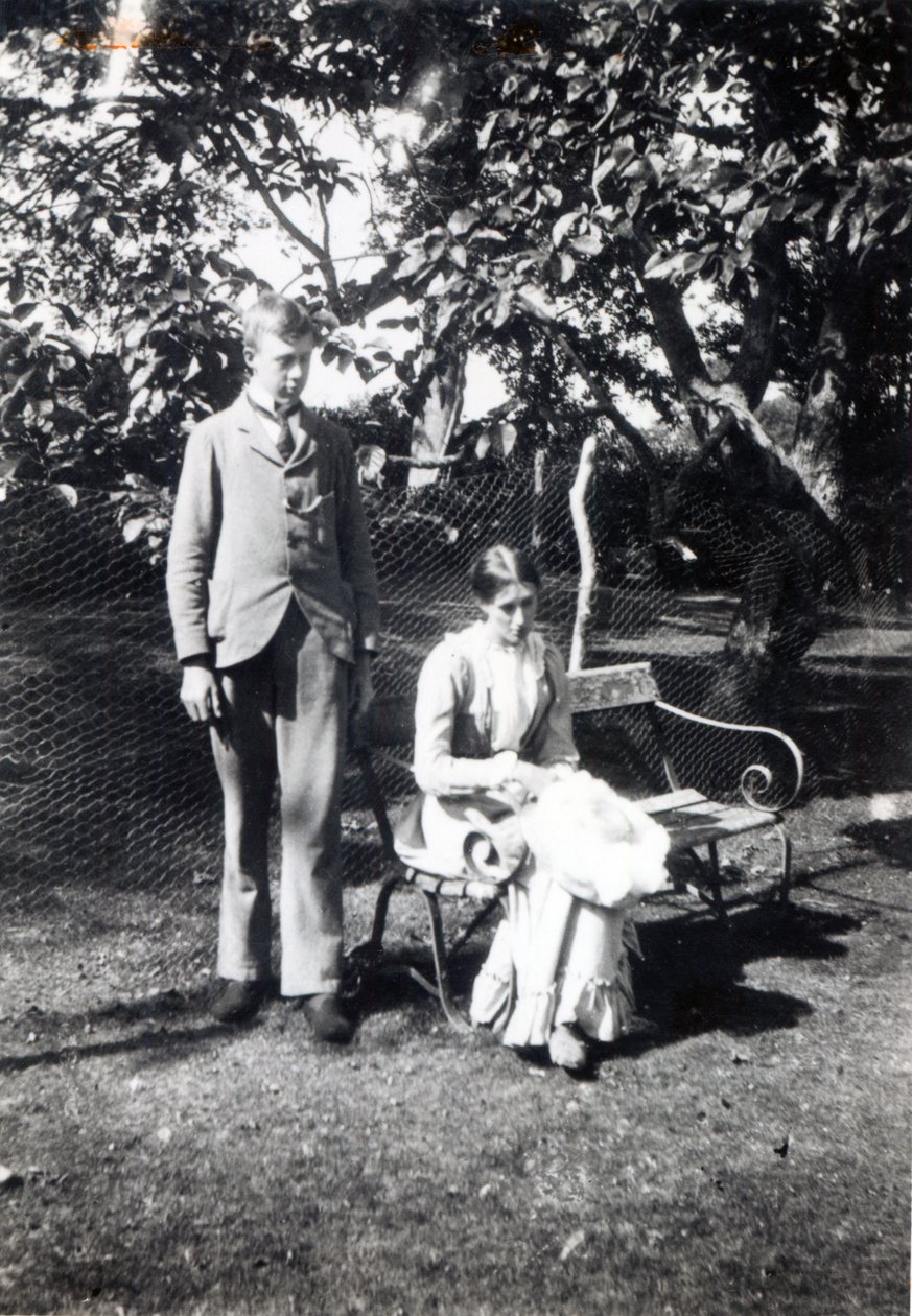 Adrian og Virginia Stephen, 1900 (bw-bilde) av English Photographer
