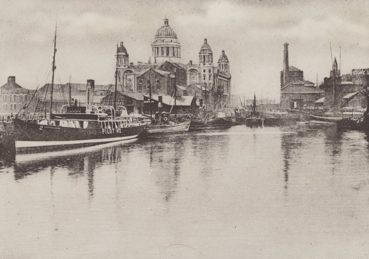 Canning Dock, Liverpool (s/hvitt bilde) av English Photographer