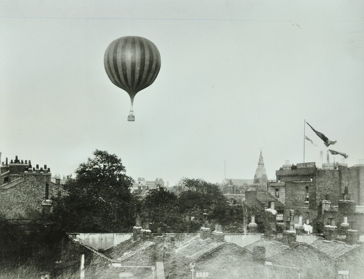 Poplar Recreation Ground: varmluftsballong, 1892 av English Photographer
