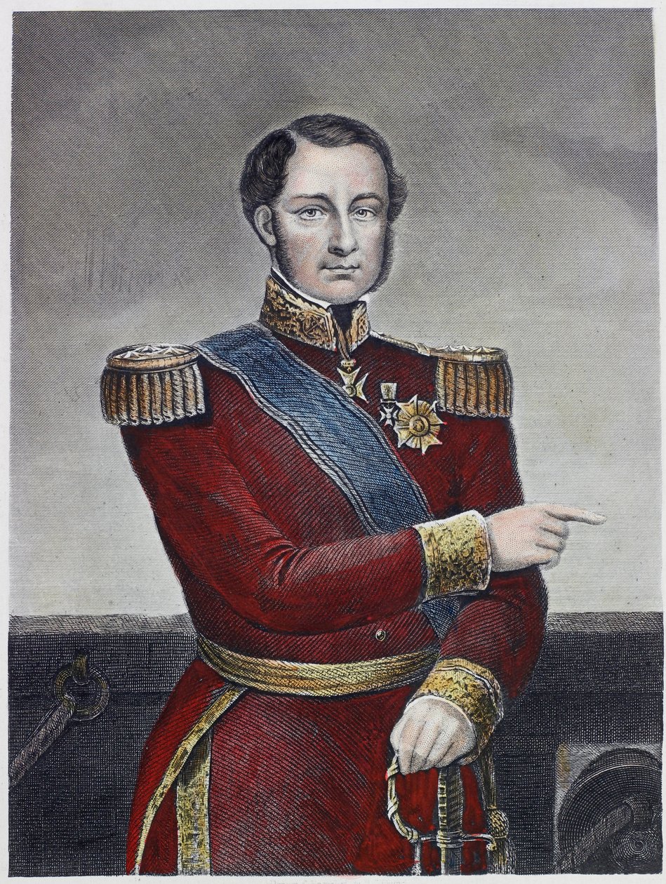 Admiral Hamelin (farget gravering) av English School