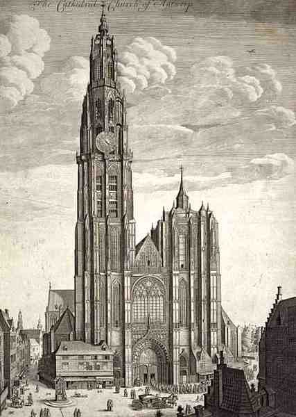 Antwerpen katedral (gravering) av English School