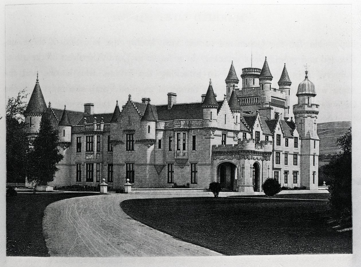 Balmoral Castle (litho) av English School