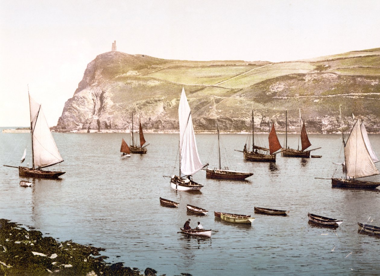 Bradda Head, Isle of Man (håndfarget bilde) av English School